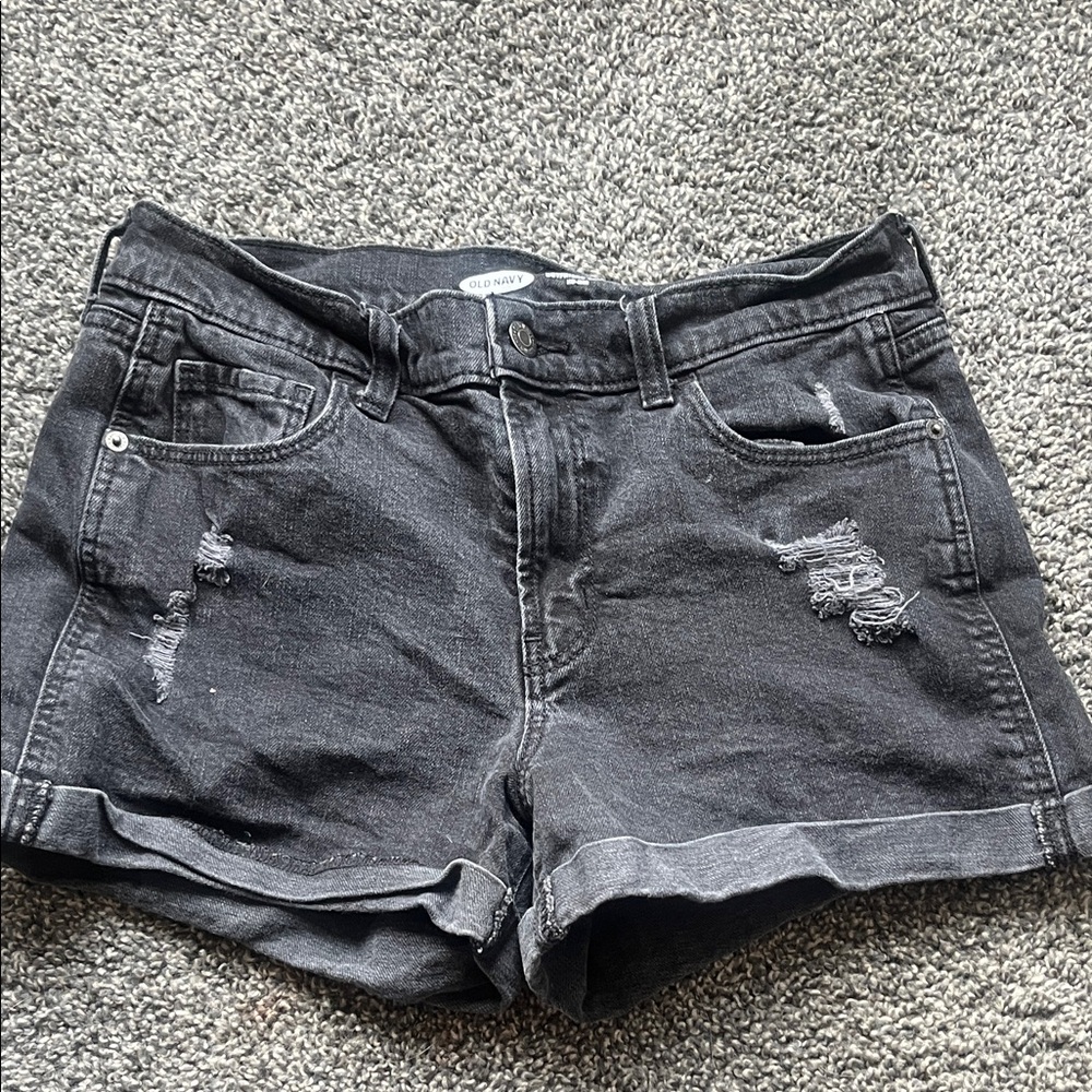 Old Navy Black Distressed Jean Shorts